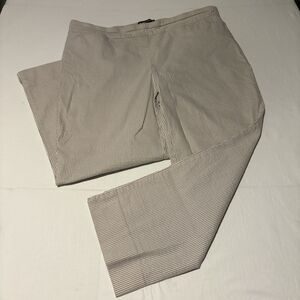 Hilary Radley Womens XL Pull On Pants Stripe Stretch Cropped Ankle Career